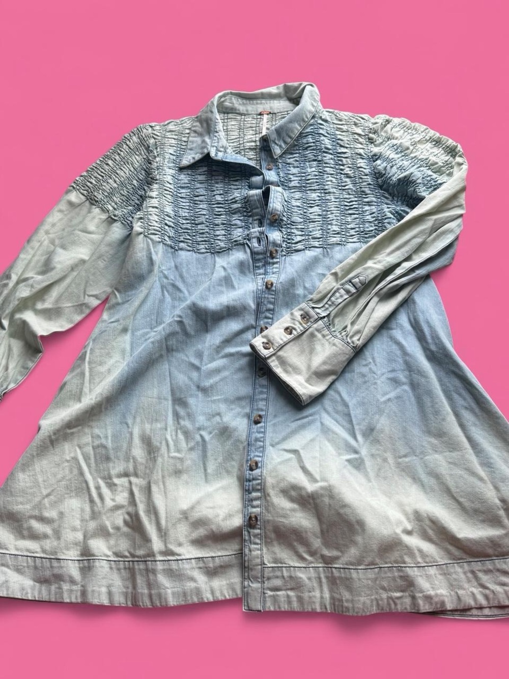 Free people denim ombre mini dress - Picture 8 of 8